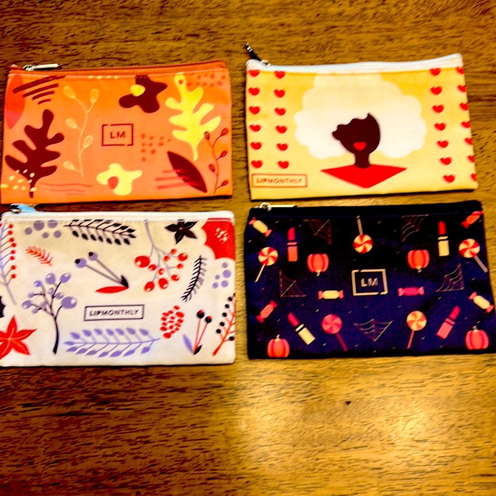 Four small make up bags, ideal for on the go